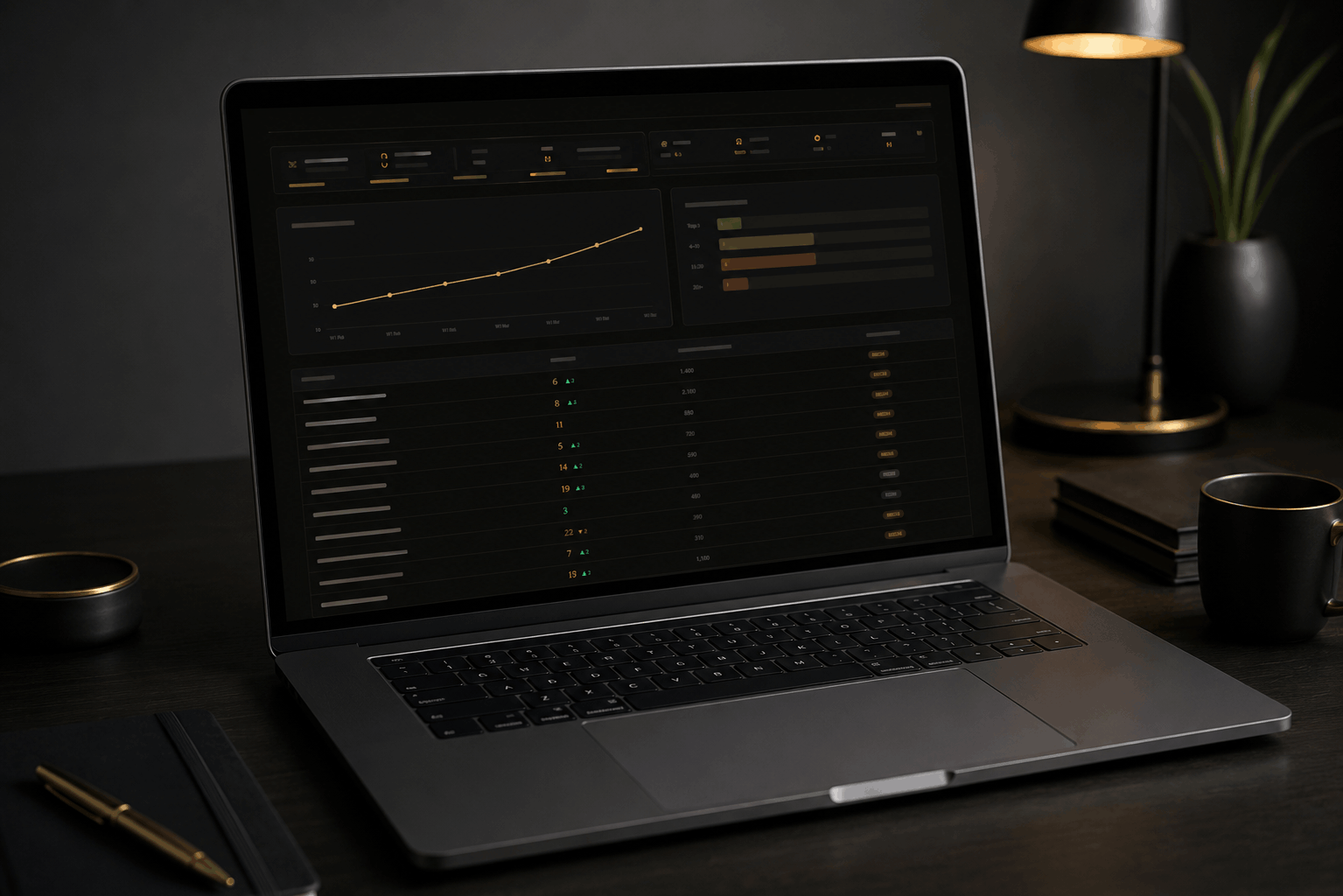 SEO Intelligence dashboard on laptop